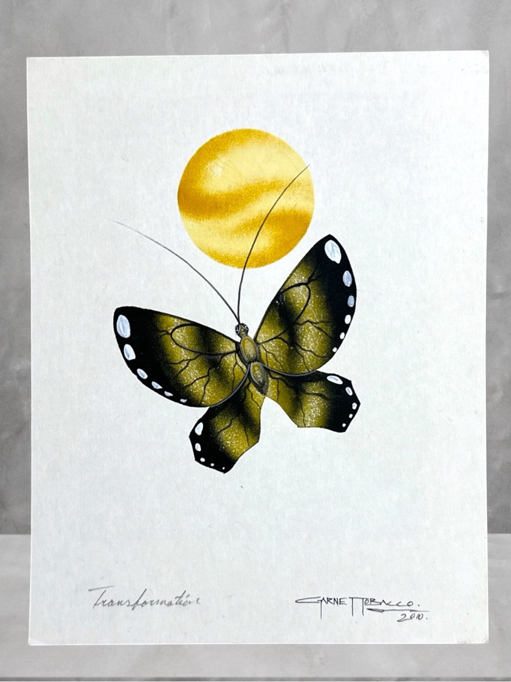 Garnet tobacco original butterfly painting transformations